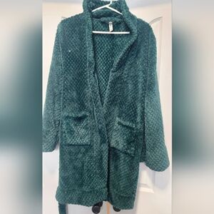 NEW TRANQUIL &TRUE Cozy Green Textured Robe S/M